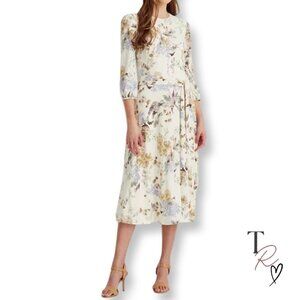Lauren Ralph Lauren NWT Floral Balloon Sleeve Cottagecore Midi Dress Size 4